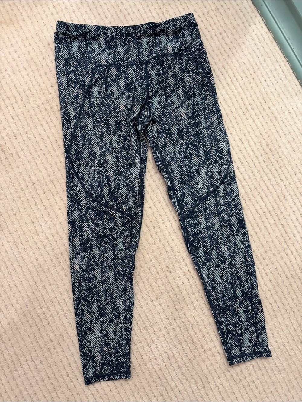 Sweaty Betty Navy and White Patterned Leggings